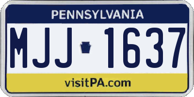 PA license plate MJJ1637