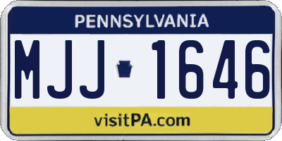 PA license plate MJJ1646