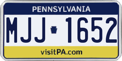 PA license plate MJJ1652