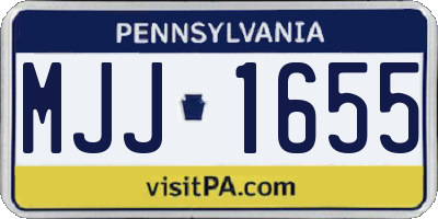 PA license plate MJJ1655