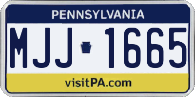 PA license plate MJJ1665