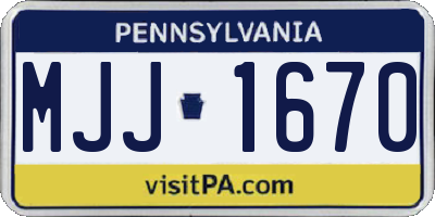 PA license plate MJJ1670