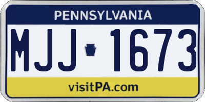 PA license plate MJJ1673