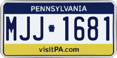 PA license plate MJJ1681