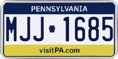 PA license plate MJJ1685