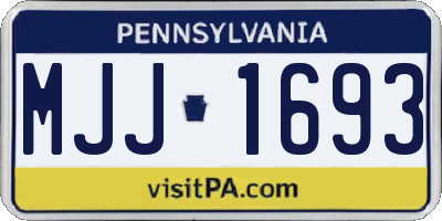 PA license plate MJJ1693