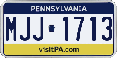 PA license plate MJJ1713