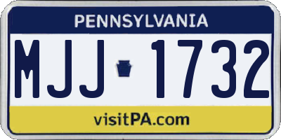 PA license plate MJJ1732