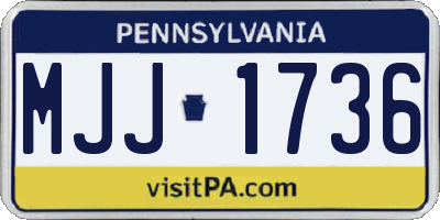 PA license plate MJJ1736