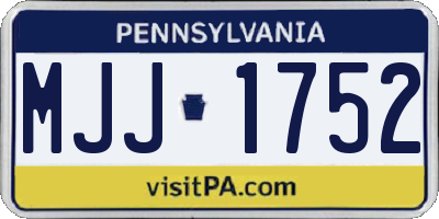 PA license plate MJJ1752