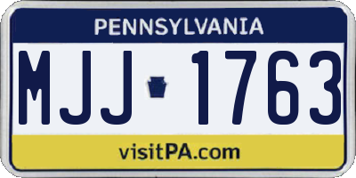 PA license plate MJJ1763