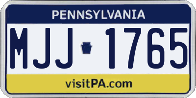 PA license plate MJJ1765