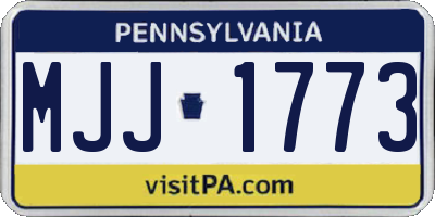 PA license plate MJJ1773