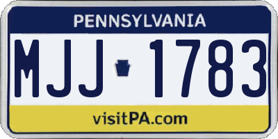 PA license plate MJJ1783