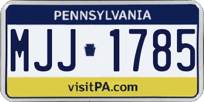 PA license plate MJJ1785