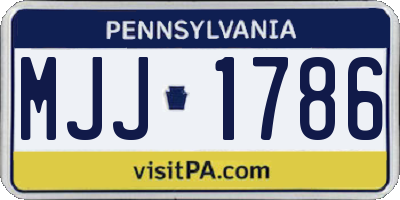 PA license plate MJJ1786
