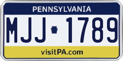 PA license plate MJJ1789