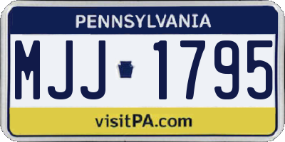 PA license plate MJJ1795