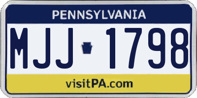 PA license plate MJJ1798
