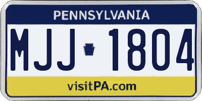 PA license plate MJJ1804