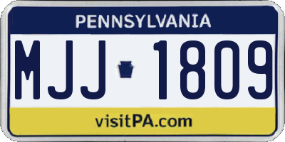 PA license plate MJJ1809