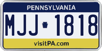 PA license plate MJJ1818