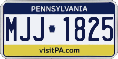 PA license plate MJJ1825