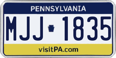 PA license plate MJJ1835