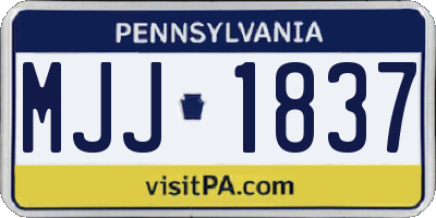 PA license plate MJJ1837