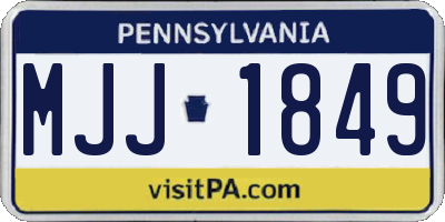 PA license plate MJJ1849