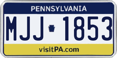 PA license plate MJJ1853