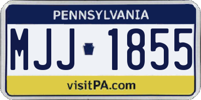 PA license plate MJJ1855