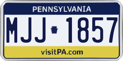 PA license plate MJJ1857