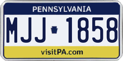 PA license plate MJJ1858
