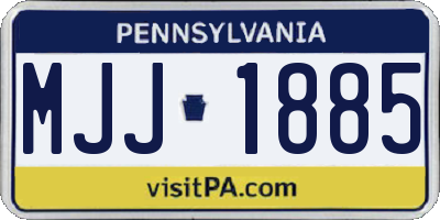 PA license plate MJJ1885