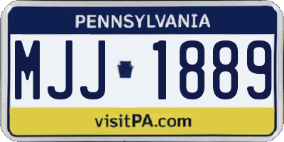 PA license plate MJJ1889