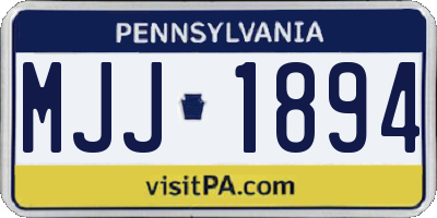PA license plate MJJ1894