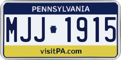 PA license plate MJJ1915