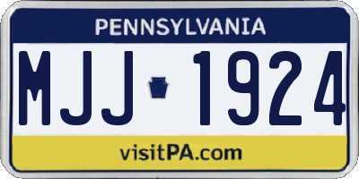 PA license plate MJJ1924