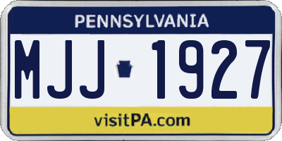 PA license plate MJJ1927