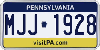 PA license plate MJJ1928