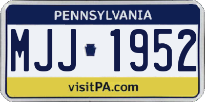 PA license plate MJJ1952