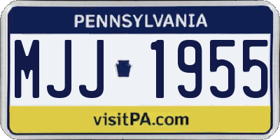 PA license plate MJJ1955