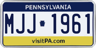 PA license plate MJJ1961