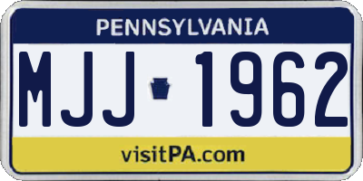 PA license plate MJJ1962