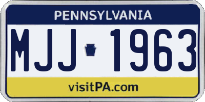PA license plate MJJ1963