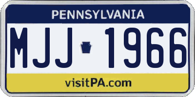 PA license plate MJJ1966
