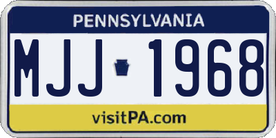PA license plate MJJ1968