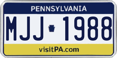 PA license plate MJJ1988