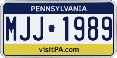 PA license plate MJJ1989